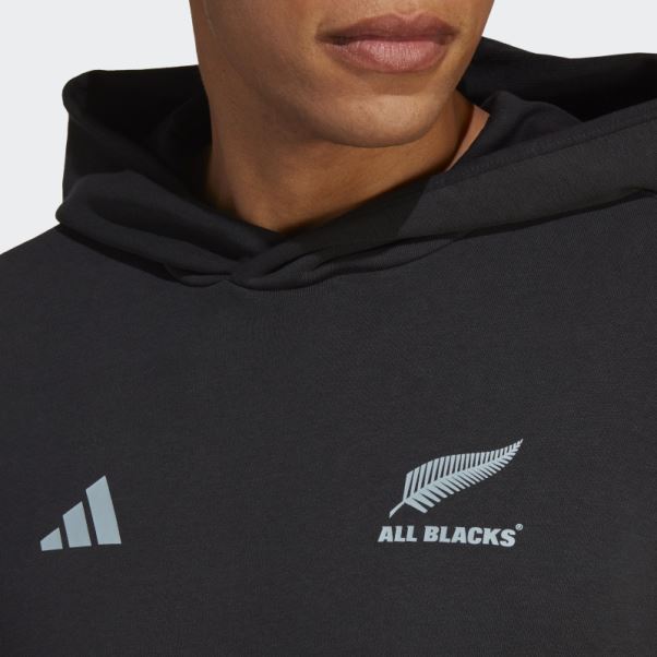 Sweat à Capuche Supporters Rugby All Blacks Adidas Noir