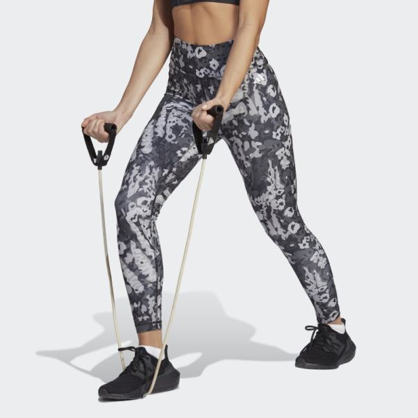 Train Essentials Legging Taille Haute Imprimé 7/8 Adidas Mgh Solid Grey