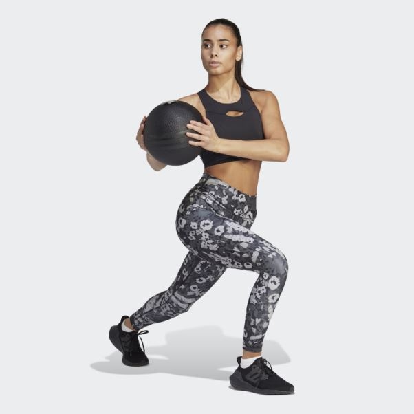 Train Essentials Legging Taille Haute Imprimé 7/8 Adidas Mgh Solid Grey