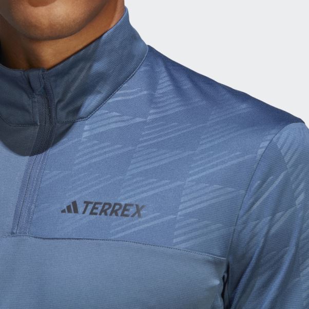 T-shirt à Demi-zip à Manches Longues Steel Terrex Multi Adidas