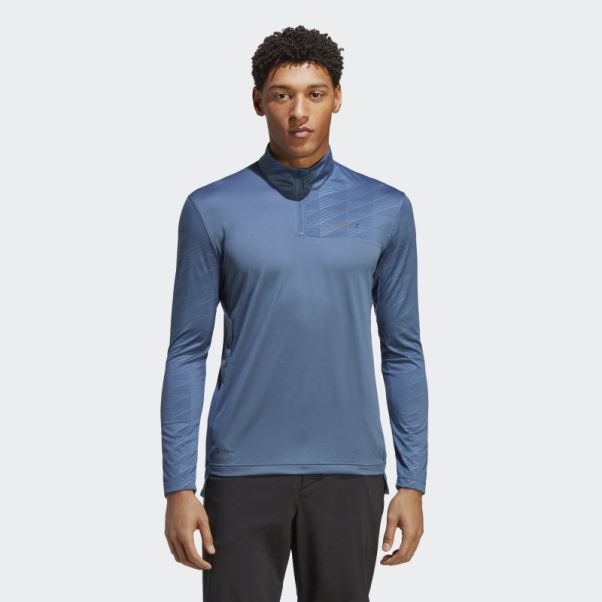 Adidas Terrex Multi Haut à Manches Longues Demi-zip Acier