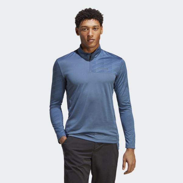 Adidas Terrex Multi Haut à Manches Longues Demi-zip Acier