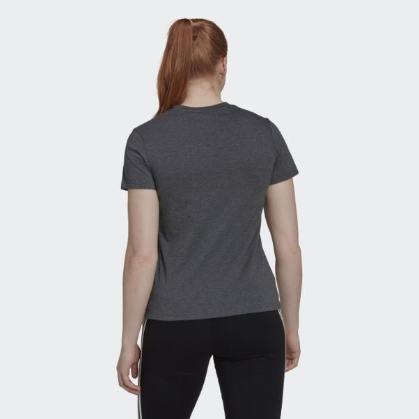 T-shirt Logo Adidas Gris Foncé Chiné Essentials