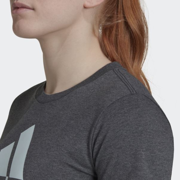 T-shirt Logo Adidas Gris Foncé Chiné Essentials