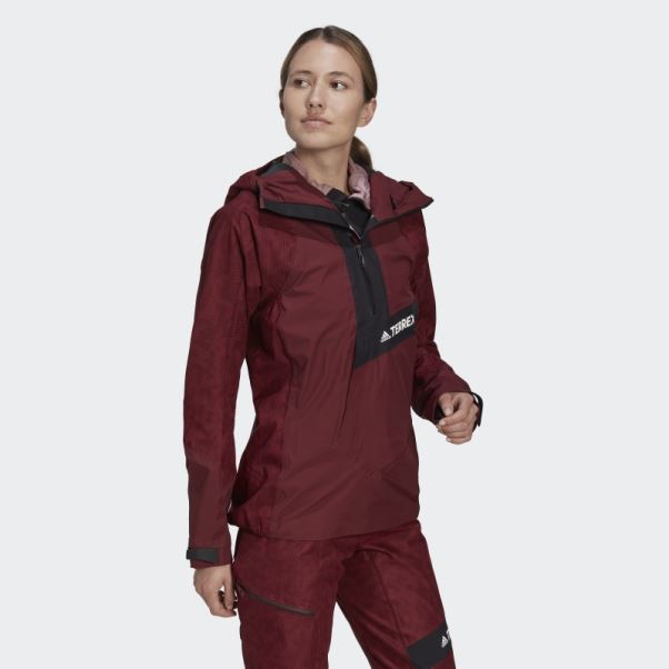 élégant Adidas Terrex Techrock Rain.rdy Anorak Rouge