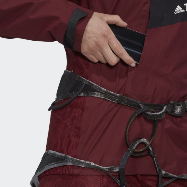 élégant Adidas Terrex Techrock Rain.rdy Anorak Rouge
