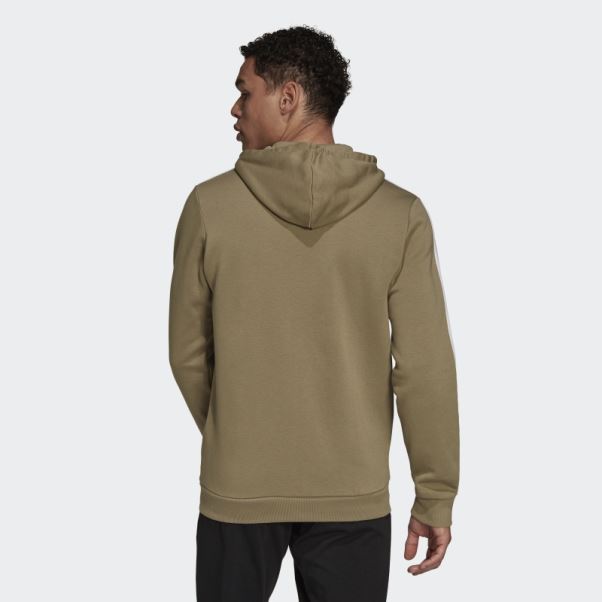 Sweat à Capuche Zippé En Polaire 3 Bandes Essentials Orbite Vert Adidas