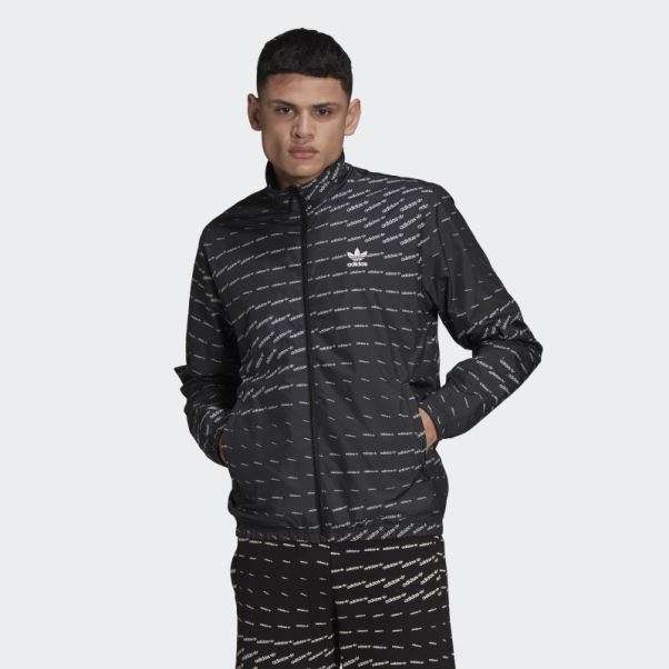 Haut De Survêtement Noir à Monogramme Graphique Adidas