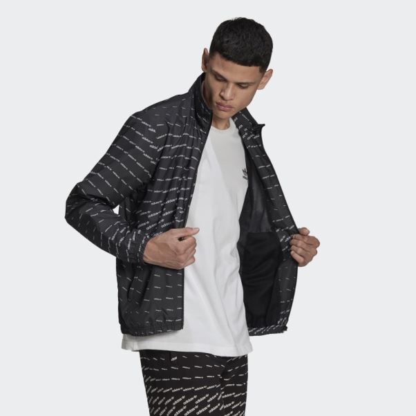 Haut De Survêtement Noir à Monogramme Graphique Adidas