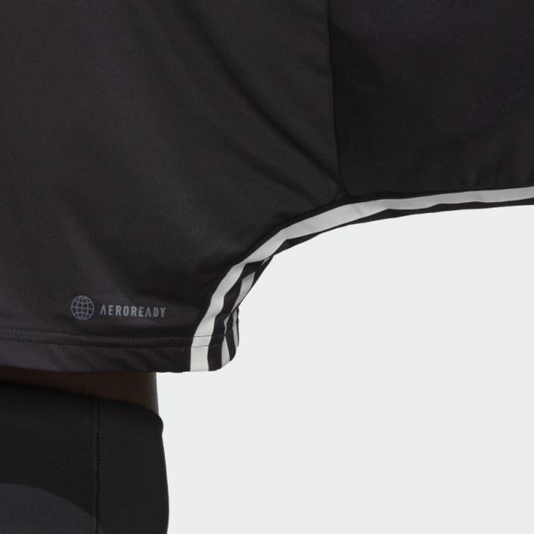 Sweat Oversize Léger à 3 Bandes Coupe Hyperglam Adidas Noir