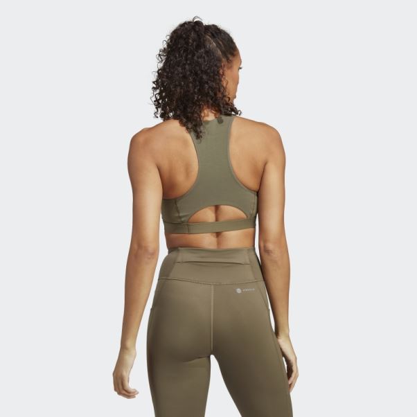 Soutien-gorge De Course à Maintien Moyen Adidas Olive