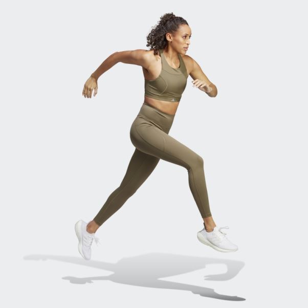Soutien-gorge De Course à Maintien Moyen Adidas Olive