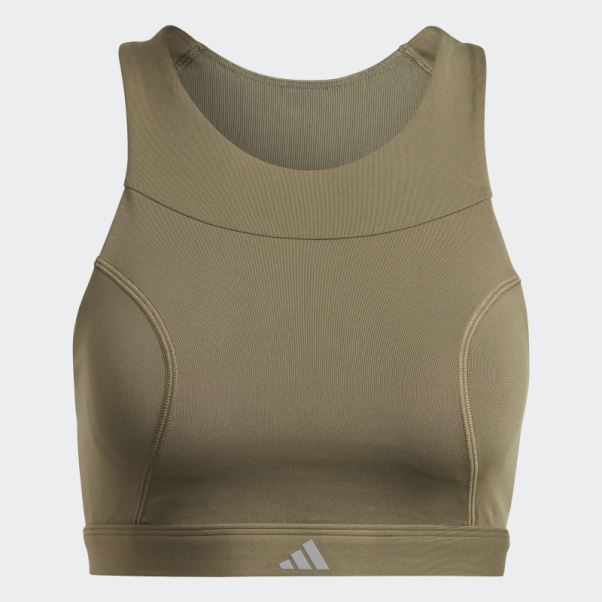 Soutien-gorge De Course à Maintien Moyen Olive Adidas