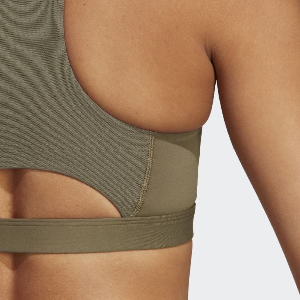 Soutien-gorge De Course à Maintien Moyen Olive Adidas