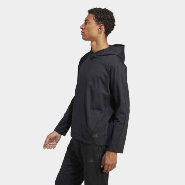 Sweat à Capuche Graphique Adidas Yoga Training Noir