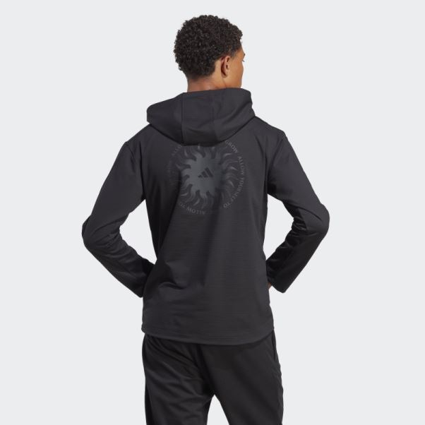 Sweat à Capuche Graphique Adidas Yoga Training Noir