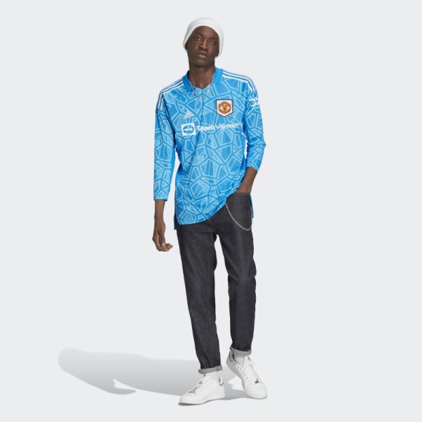 Maillot De Gardien Domicile Adidas Manchester United 22/23 Bleu Rush
