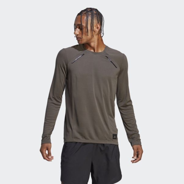 T-shirt à Manches Longues Adidas Olive Best Of Adi Training