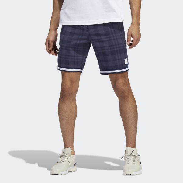 Short Adidas Adicross à Carreaux 8,5 Pouces Bleu Trace