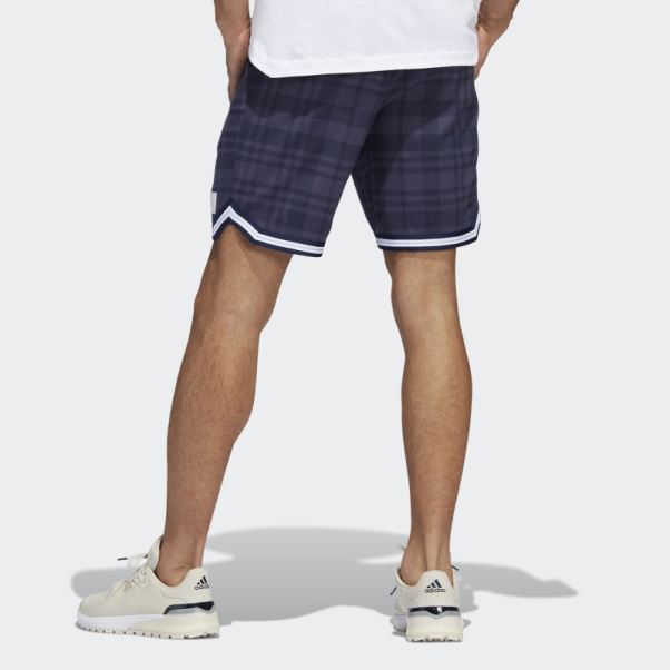 Short Adidas Adicross à Carreaux 8,5 Pouces Bleu Trace