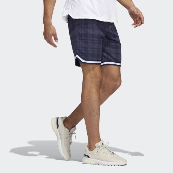 Short Adidas Adicross à Carreaux 8,5 Pouces Bleu Trace