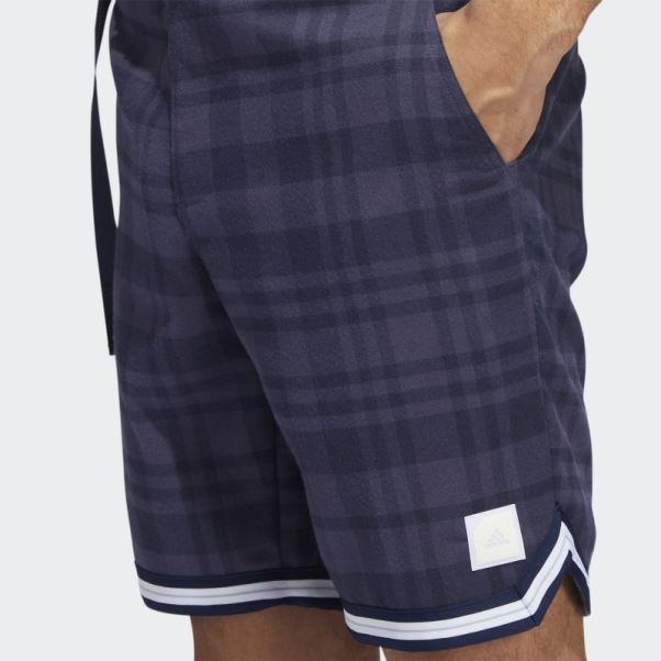 Short Adidas Adicross à Carreaux 8,5 Pouces Bleu Trace