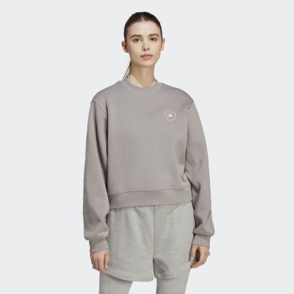 Sweat Adidas By Stella Mccartney Sportswear Gris Colombe Fashion