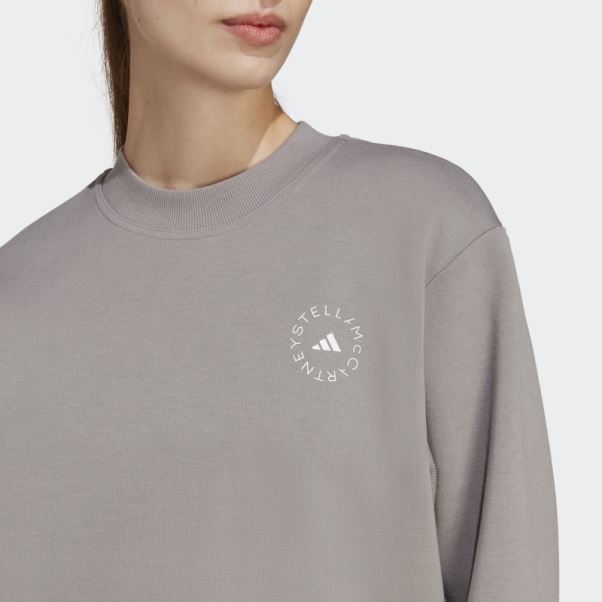 Sweat Adidas By Stella Mccartney Sportswear Gris Colombe Fashion